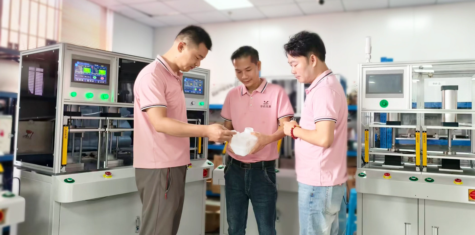 WAFU Brothers engineers discussing a water tank leak testing solution