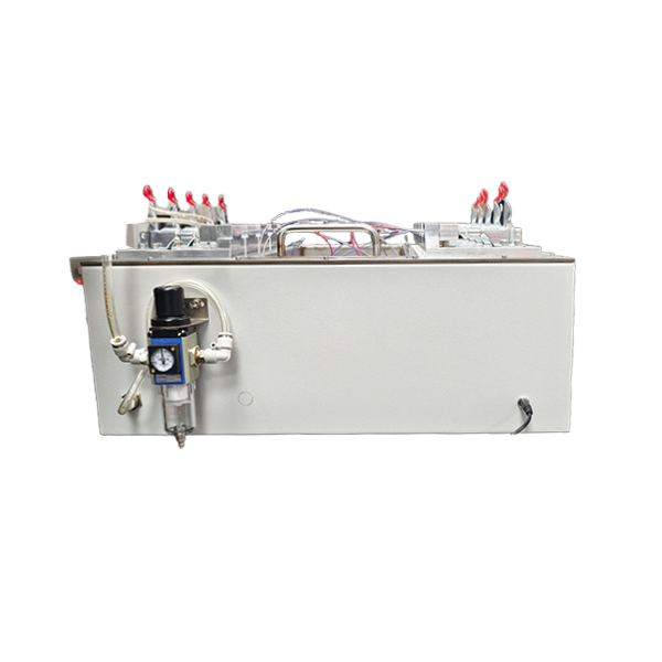 Rear view of wire harness bubble tester