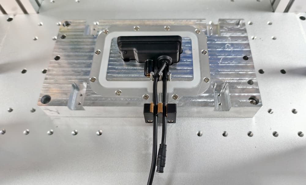 E-Bike LCD Display Positioned in Fixture