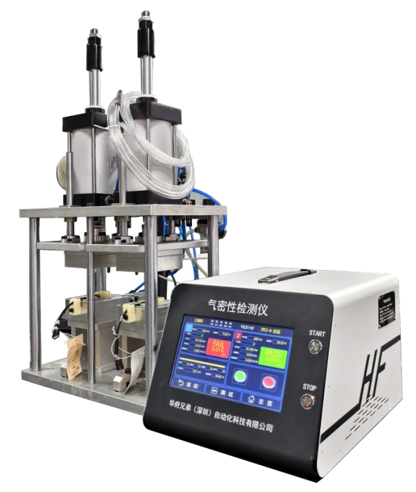 Leak tester and fixture for electronic cables